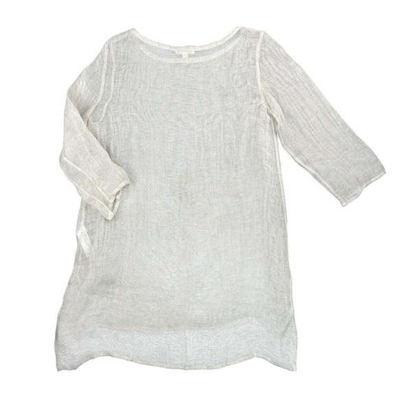 Eileen Fisher Organic Linen Mesh Boat-Neck Tunic In Size XS - Picture 5 of 6